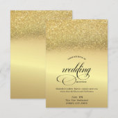 Elegant Gold Glitter Wedding Rehearsal Dinner Kaart (Voorkant / Achterkant)