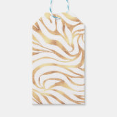 Elegant Gold Glitter Zebra White Animal Print Cadeaulabel (Voorkant)