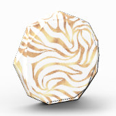 Elegant Gold Glitter Zebra White Animal Print Fotoblokken (Links)