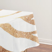 Elegant Gold Glitter Zebra White Animal Print Tafelkleed (Voorbeeld)