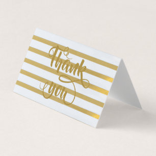 Elegant Gold Glittery Stripes Hartelijk dank voor  Visitekaartjes