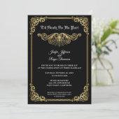 Elegant gold Gothic Halloween wedding Invitation (Debout devant)