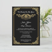 Elegant gold Gothic Halloween wedding Invitation (Debout devant)