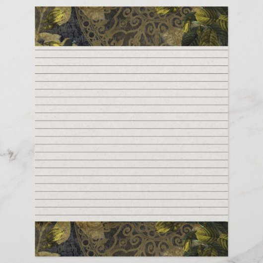 Elegant Gold Gothic Night Lined Recippage Insert (Achterkant)