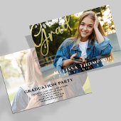 Elégant Gold Graduation Photo Invitation