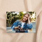 Elégant Gold Graduation Photo Invitation