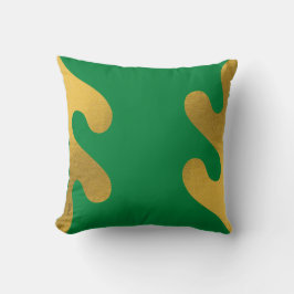 Elegant Gold Green Abstract Leaf Kussen