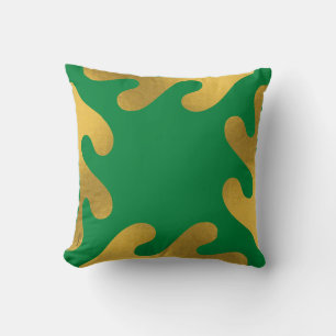 Elegant Gold Green Abstract lederen patroon Kussen