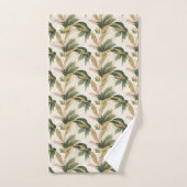 Elegant Gold & Green Botanical Leaf Pattern (Serviette à main)