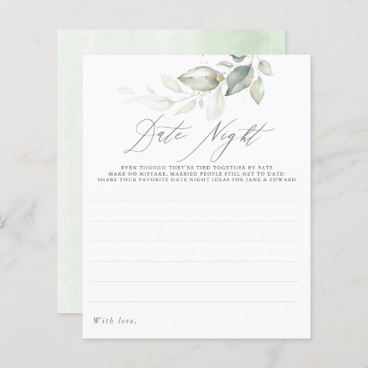 Elégant Gold Green Feuilles Date Night Ideas (Devant / Derrière)