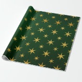 Elegant Gold Green-kerstkaartje Cadeaupapier (Uitgerold)