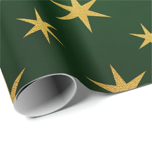 Elegant Gold Green-kerstkaartje Cadeaupapier (Rol Hoek)