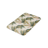 Elegant Gold & Green Leaf Pattern Touch of Pink Badmat (Gekanteld)