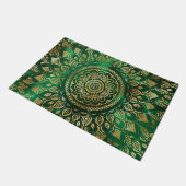 Elegant Gold Green Mandala Floral Deurmat (Schuin)