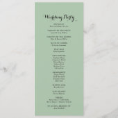 Elegant Gold Greenery Calligraphy Wedding Programm Programma (Achterkant)