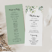 Elegant Gold Greenery Calligraphy Wedding Programm Programma