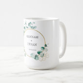 Elegant Gold Greenery Eucalyptus Personalized   Koffiemok (Voorkant rechts)