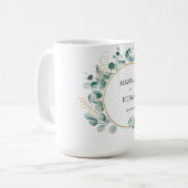 Elegant Gold Greenery Eucalyptus Personalized   Koffiemok (Voorkant links)