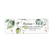 Elegant Gold Greenery Return Address Label (Voorkant)
