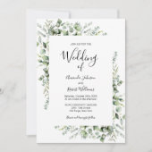 Elegant Gold Greenery Wedding Invitation Kaart (Voorkant)