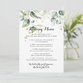 Elegant Gold Greenery Wedding Kissing Menu Game (Staand voorkant)