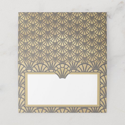 Elegant Gold Grey Art Deco Wedding Event (Buitenkant ongevouwen)
