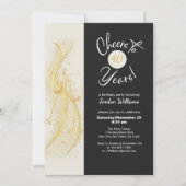 Elegant Gold Grey Cheers to 40 Years Birthday Kaart (Voorkant)