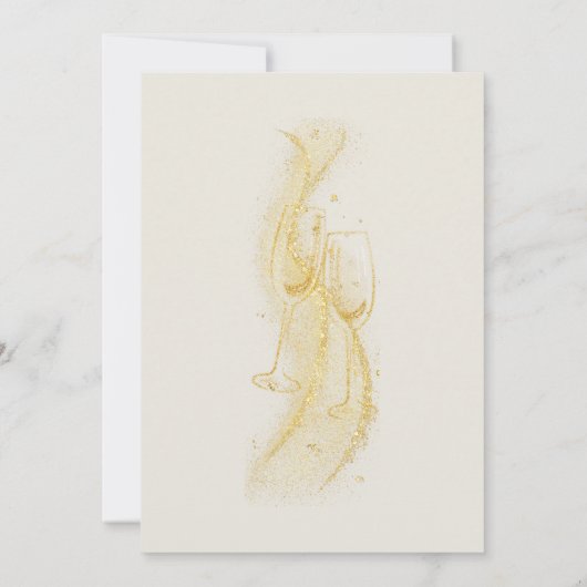 Elegant Gold Grey Cheers to 40 Years Birthday Kaart (Achterkant)