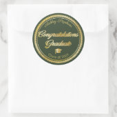 Elegant Gold | Groen Afstudeerder Pet 2023 Ronde Sticker (Tas)