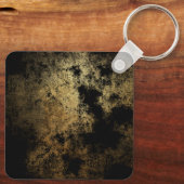 Elegant Gold Grunge over zwart Afstuderen Sleutelhanger (Achterkant)