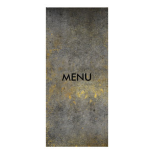 Elegant Gold Grungy Grey Menue Chic Reclamekaart