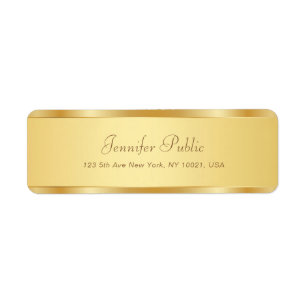 Elegant Gold Handgeschreven Script Name Profession Etiket
