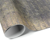 Elegant Gold Handwrite Letter on Black T Cadeaupapier (Rol Hoek)