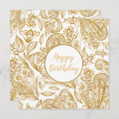 Elegant Gold Happy Birthday (Voorkant / Achterkant)