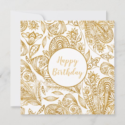 Elegant Gold Happy Birthday (Voorkant)