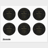 Elegant Gold hart op zwarte productlabels Ronde Sticker (Vel)