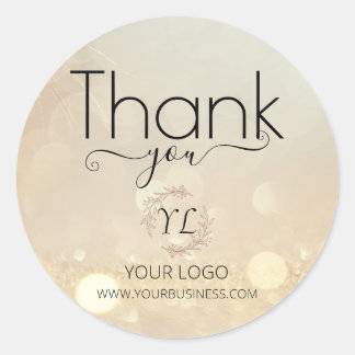 Elegant Gold Hartelijk dank, stickers - voeg Logo 
