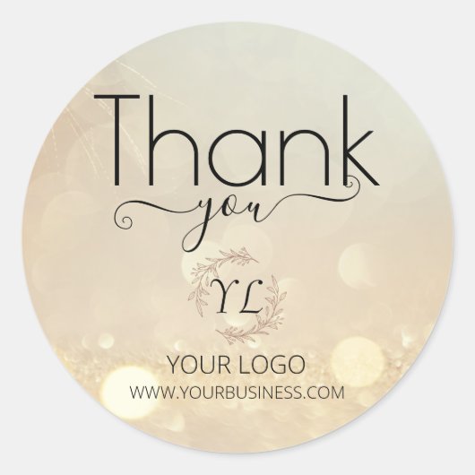 Elegant Gold Hartelijk dank, stickers - voeg Logo  (Voorkant)