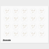 Elegant Gold Hartelijk dank voor uw bruiloft Stick Ronde Sticker (Vel)