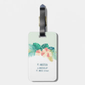 Elegant Gold Hawaiian Hibiscus Bagagelabel (Achterkant verticaal)