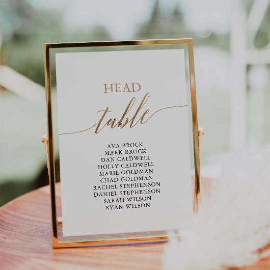 Elegant Gold Head Table Seating Chart Kaart