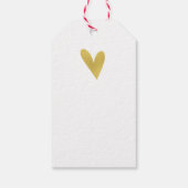 Elegant Gold Heart Custom Gift Labels | Wit Cadeaulabel (Achterkant)