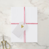 Elegant Gold Heart Custom Gift Labels | Wit Cadeaulabel (Met Touw)