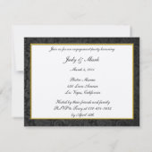 Elegant Gold Heart Monogram Engagement Party Invit Kaart (Achterkant)