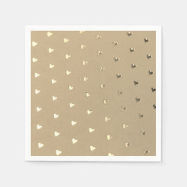 Elegant Gold Heart Paper Napkins Servet