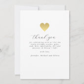 Elegant Gold Heart Script Photo Birthday Bedankkaart (Achterkant)