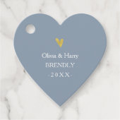 Elegant Gold Heart Wedding Favor Gift Labels (Voorkant)