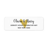 Elegant Gold Heart Wedding Return Address Labels (Voorkant)