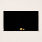 Elegant Gold Hearts Black Minimalist Profile Card (Dos)