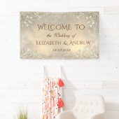 Elegant Gold Hearts Lace Wedding Spandoek (Insitu)